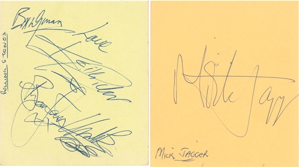 1964 Rolling Stones Band Signed Autograph Book Page Including Keith Richards, Brian Jones, Charlie Watts and Bill Wyman Plus Mick Jagger (JSA)
